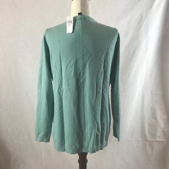 NWT Ann Taylor Seafoam Green V-neck Cardigan Button-up Sweater Size L - Picture 6 of 7